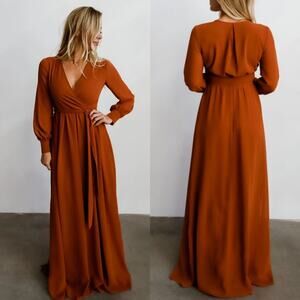 🚨NEW BALTIC BORN Lydia Maxi Dress In Nutmeg Brown Wedding Maternity Size Small